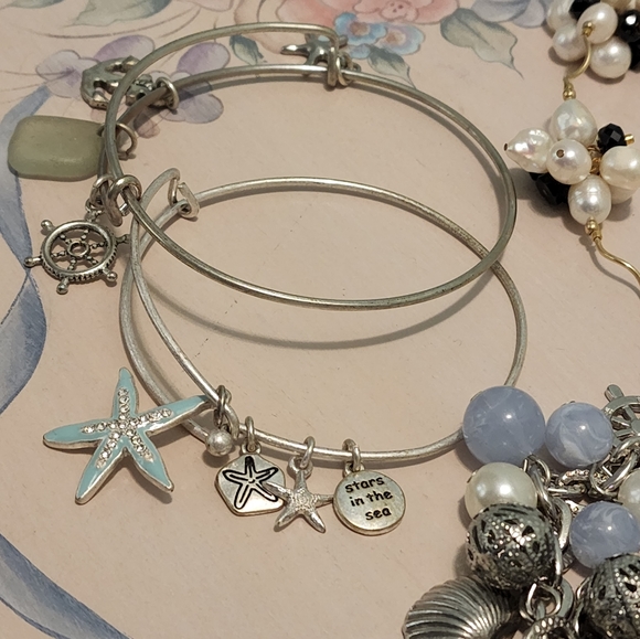 ๐๐โโ๏ธVintage Jewelry Lot Sea, Summer Real Pearls, Mother Of Pearl Earrings - Picture 4 of 10